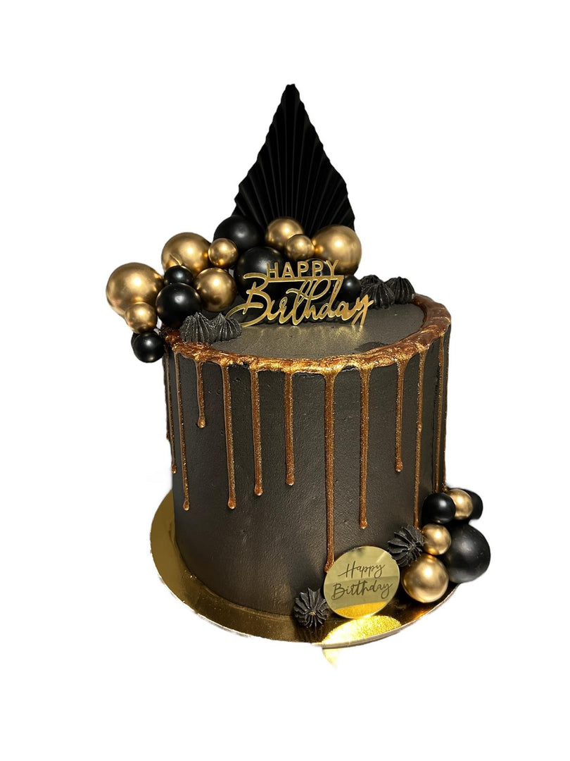 Black & Gold Drip Cake